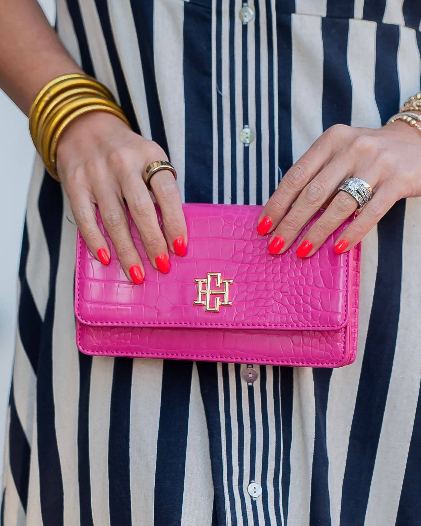 Brynleigh Clutch Crossbody Hot Pink EC