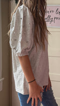 Pearl and Rhinestone Elegant Blouse
