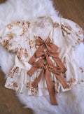 Floral Bow Baby Doll Blouse