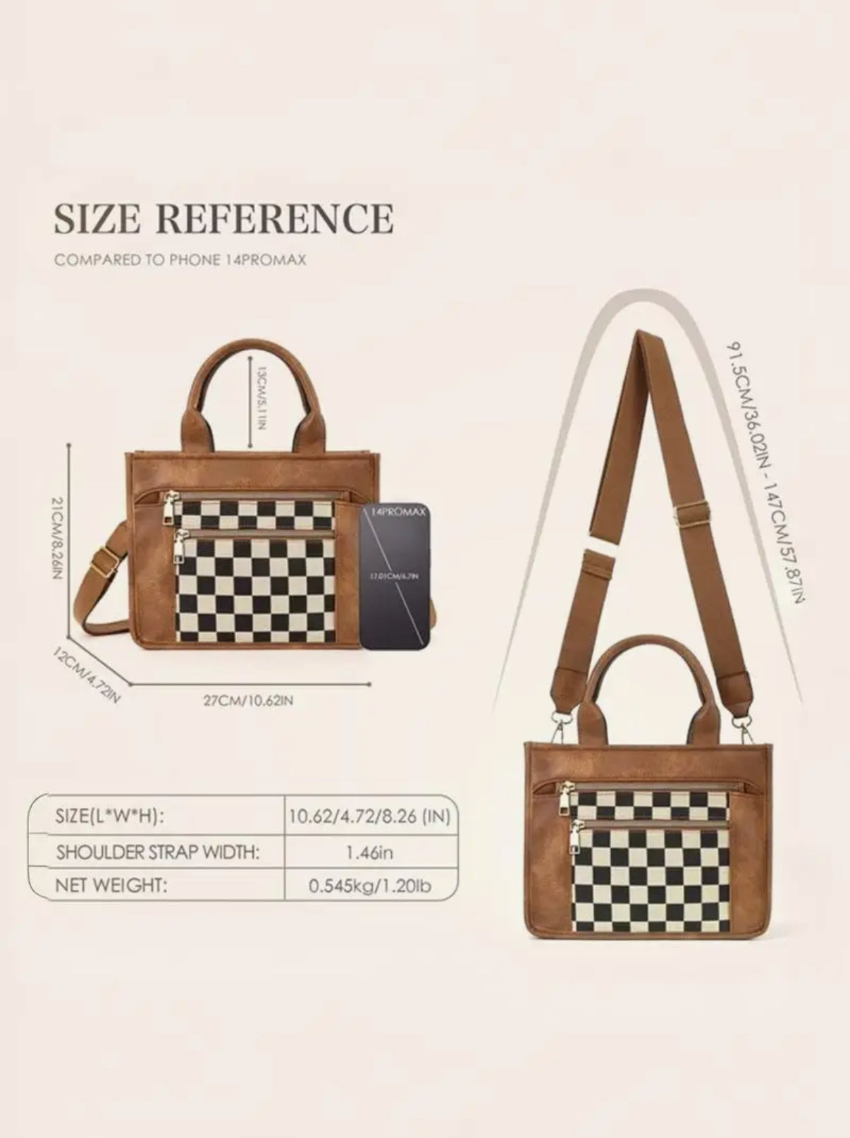Checkered Canvas Crossbody