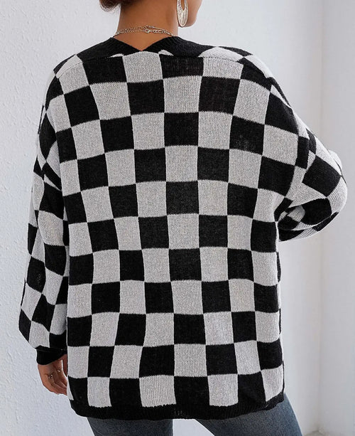 Checkered Cozy Layer Cardigan