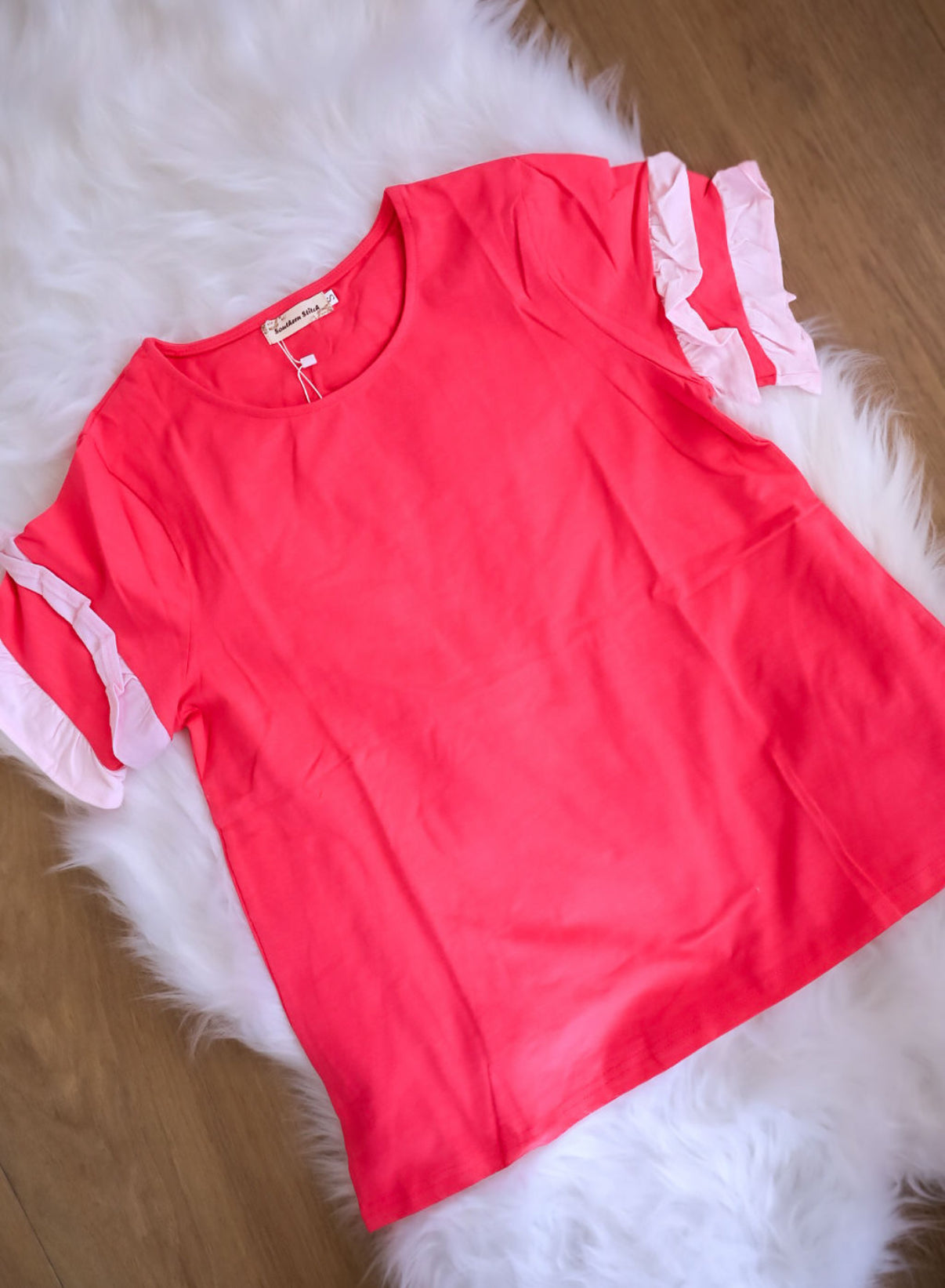 Pink Ruffle Comfort Tee