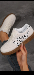 Dalmatian Print/ quilted contrast low top sneakers