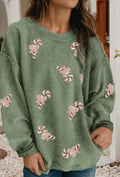 Sequin Candy Cane Sweatshirt