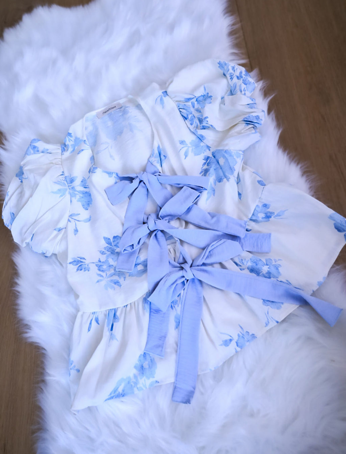 Floral Bow Baby Doll Blouse