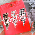 Teacher Leopard Cherry Lightning Bolt Short Sleeve Shirt : Watermelon